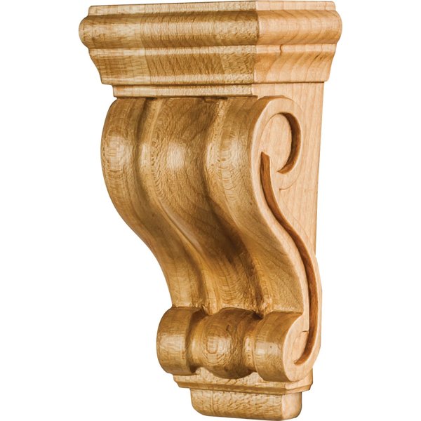Hardware Resources 2" Wx1-1/16"Dx4"H Maple Scrolled Corbel CORN-4.5-HMP